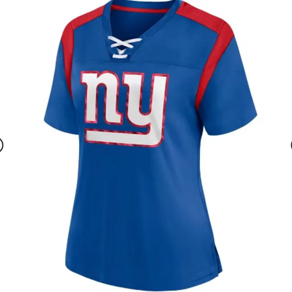 NFL New York Giants Women Short Sleeve Lace Up V-Neck Fashion Jersey top medium - Image 7