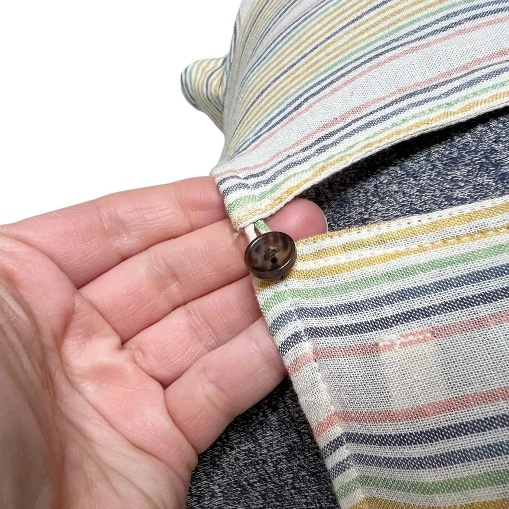 Marine Layer Laney Ruffle Linen Blend Beachy Stripe Mini Dress Small - Image 9