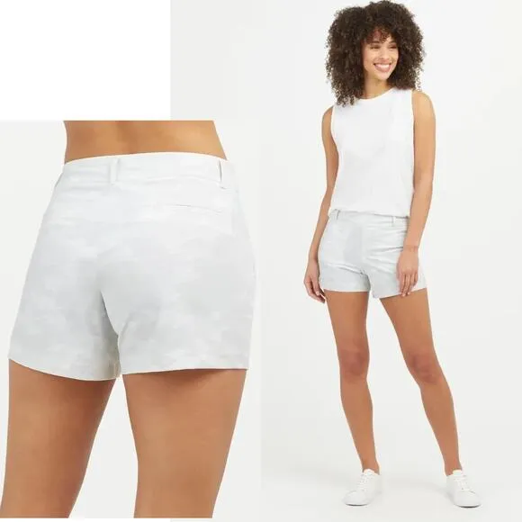 NEW Spanx Sunshine Shorts 4" White Camo Stretch Breathable UPF 50+ Size XL - Image 2