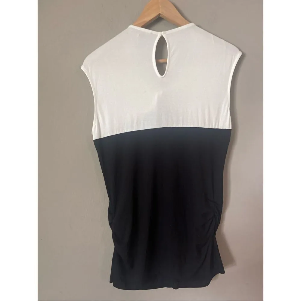 Vince Camuto Sleeveless Black White Classic Summer Top new Lg - Image 5