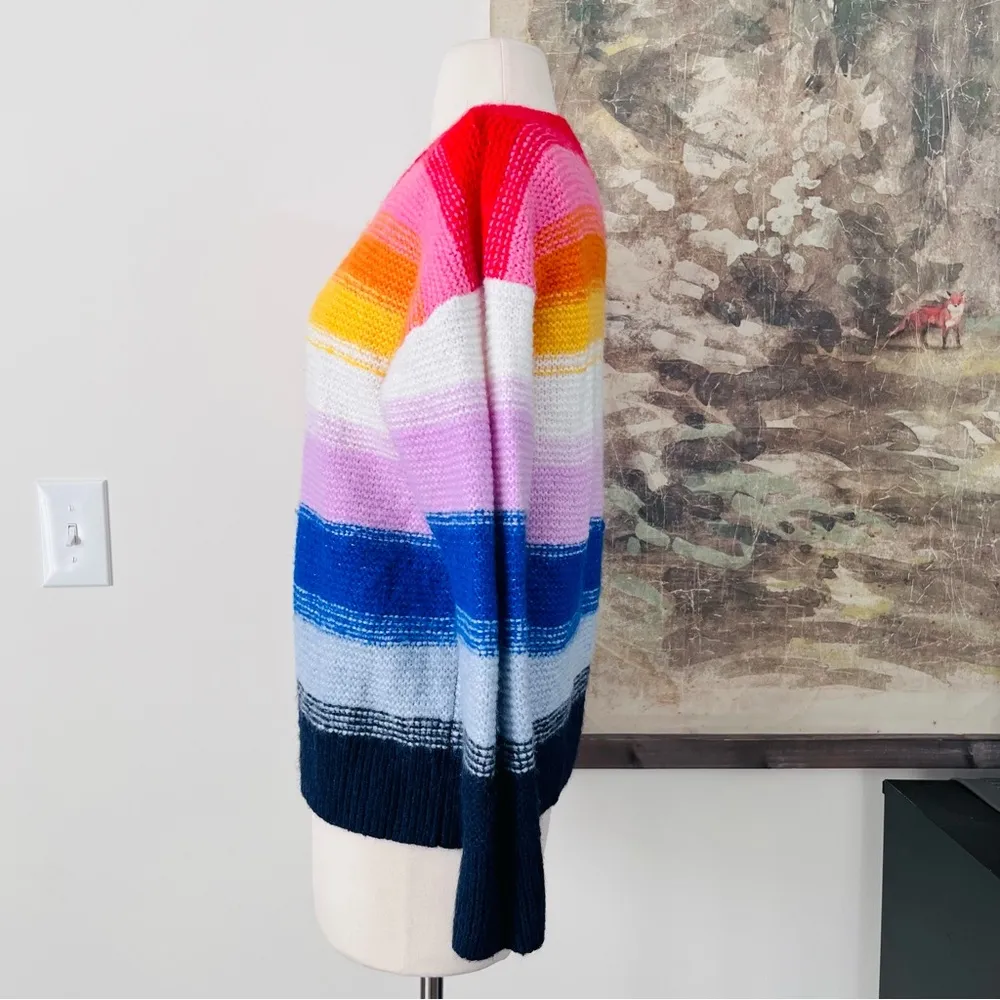 Old Navy Women's Rainbow Striped Sweater Size Small - Image 2