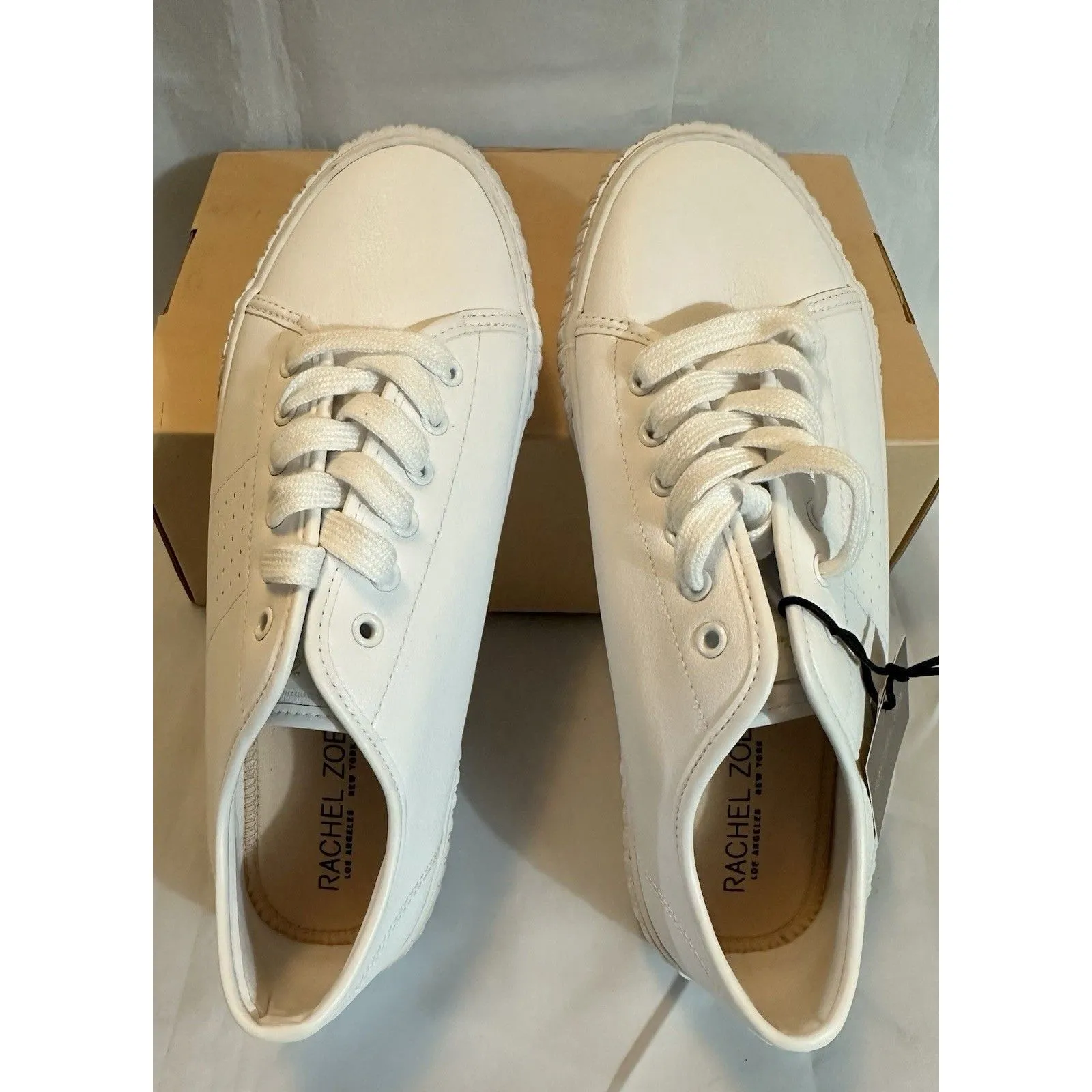 Rachel Zoe Women’s White Leather Court Sneakers Tennis Shoes Size 9.5 NWT - Image 6