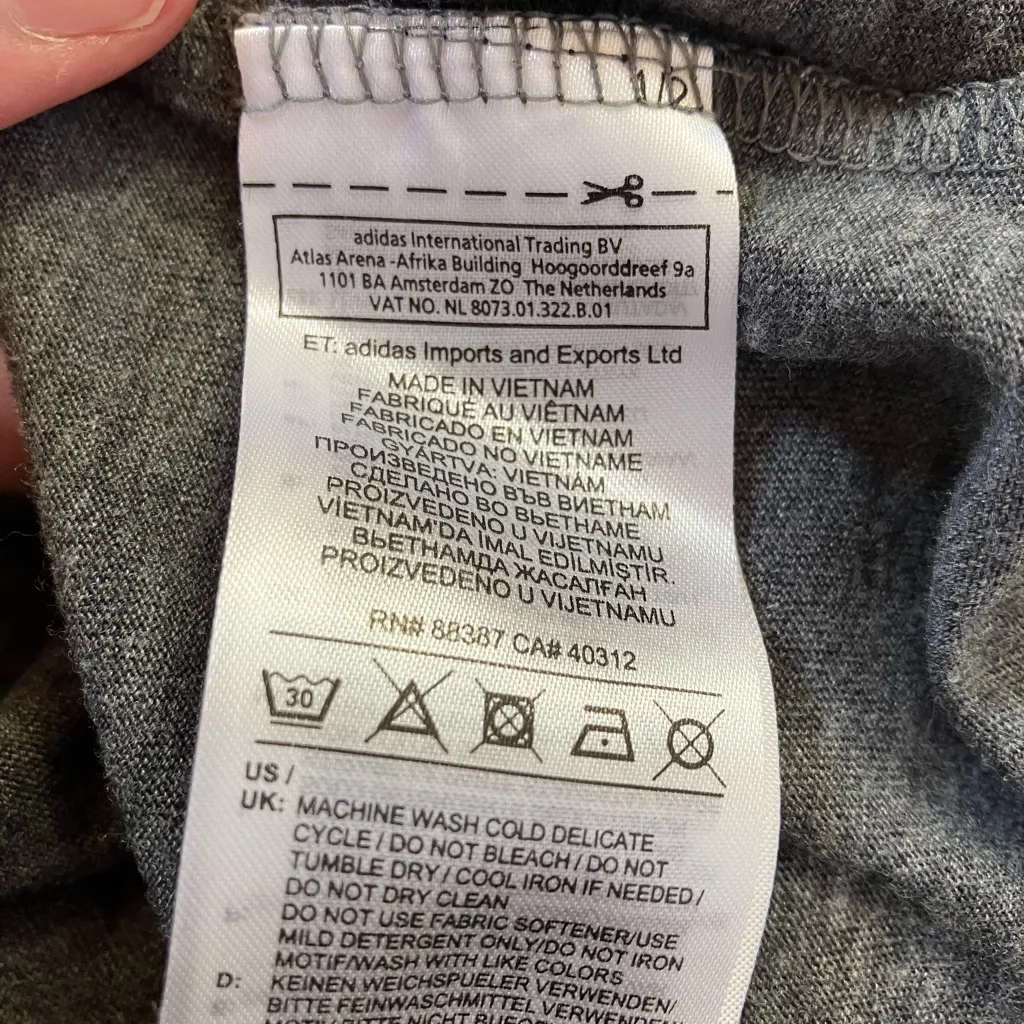 Adidas Charcoal Hoodie with White Accents - Image 9