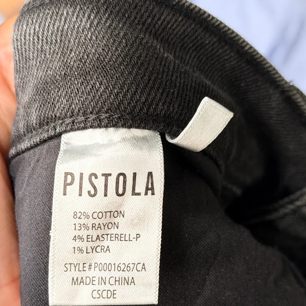 Pistola Women’s Black Dana High Rise Faded Bootcut Denim Jean Pants Size 29 - Image 8