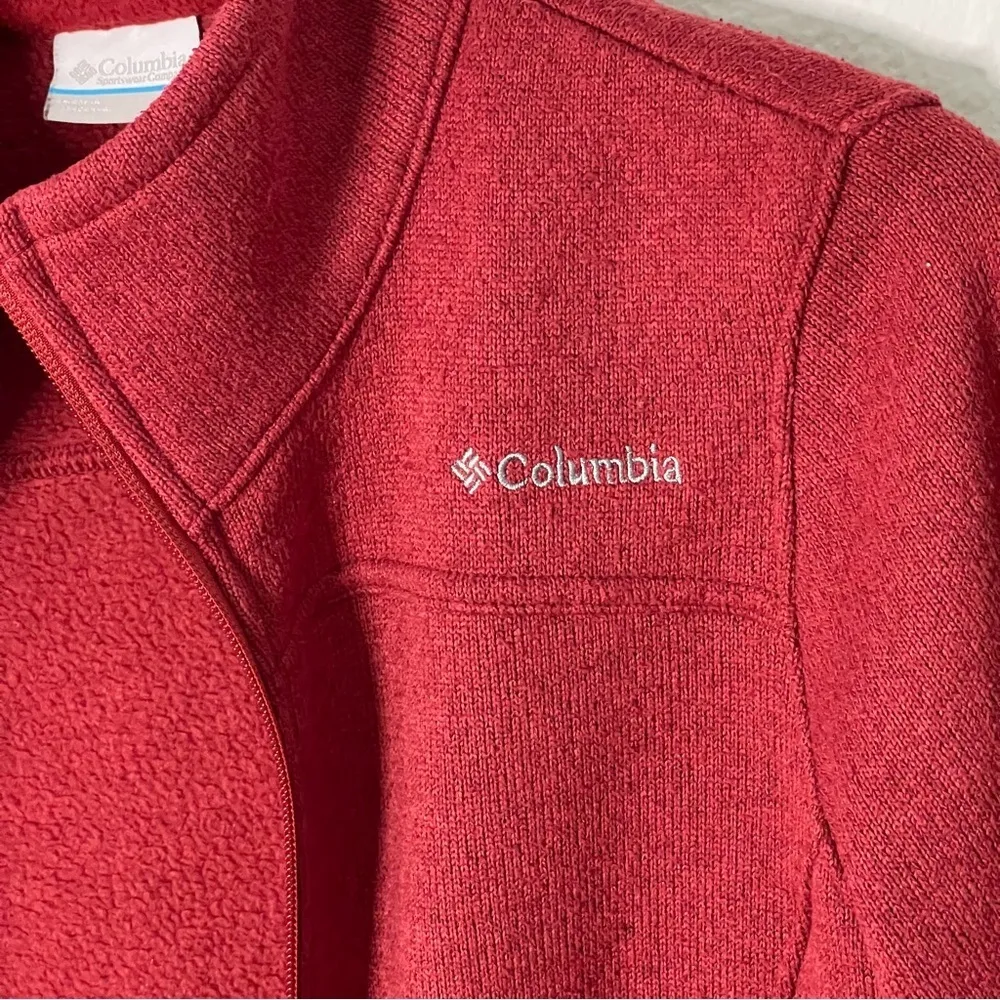 Columbia Canyon Point women Fleece Full Zip sweater Jacket maroon red size M - Image 8