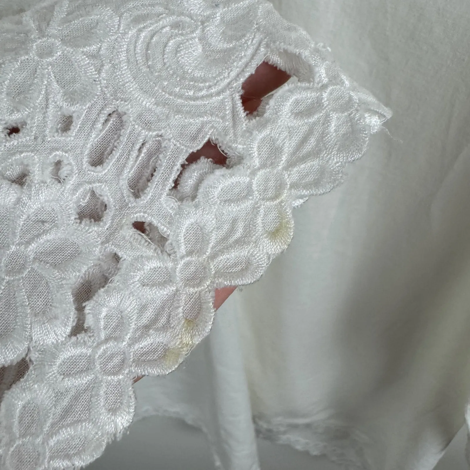 J‎ Jill Embroidered Tunic Top Sz XL Linen Blend Coastal Grandma Beachy Vacation White - Image 6