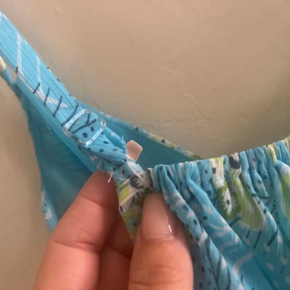 Oscar de la Renta blue floral tank blouse sz L - Image 7