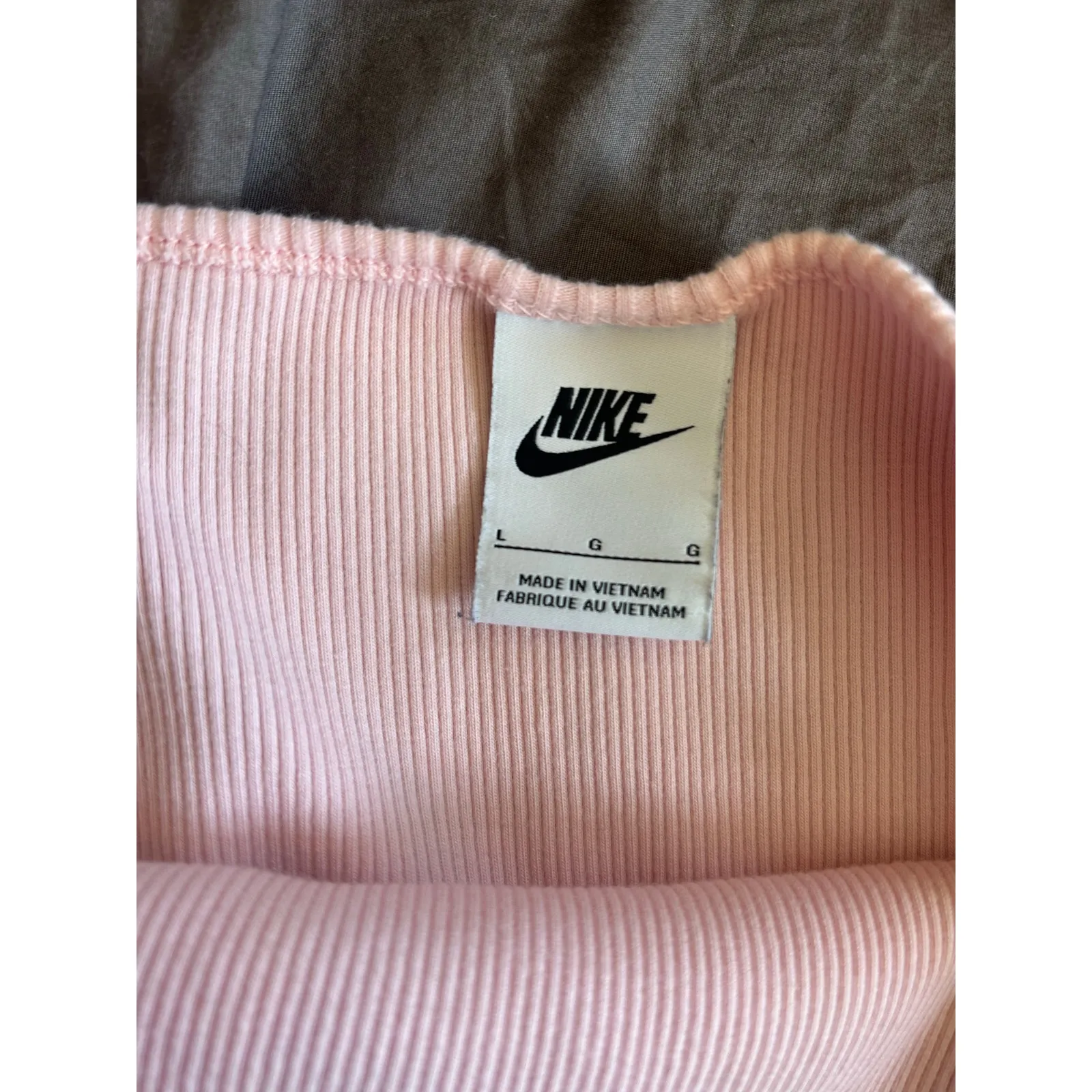 Nike Ribbed Pink Cropped Tank - Large - Image 5