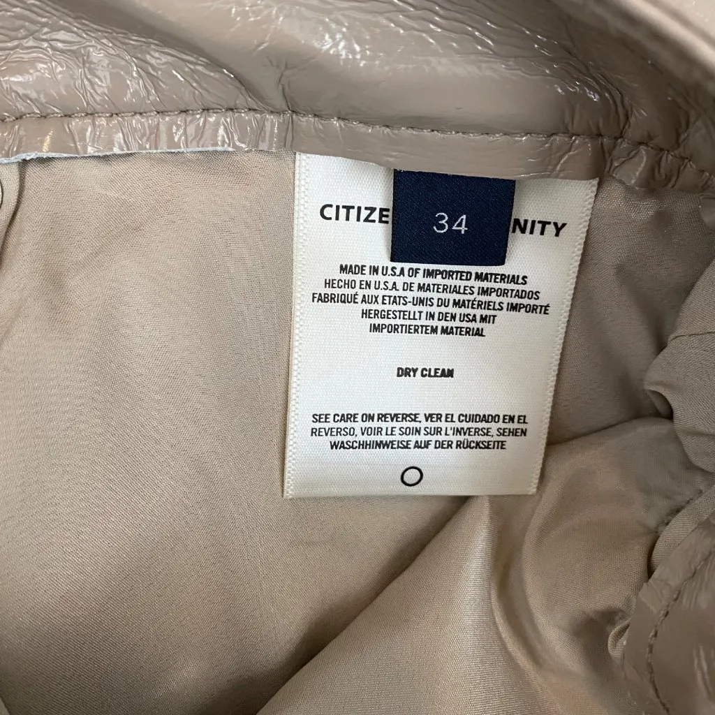 Citizens Of Humanity Isola Patent Leather Crop Bootcut‎ Pants Cashew Tan 34 - Image 9