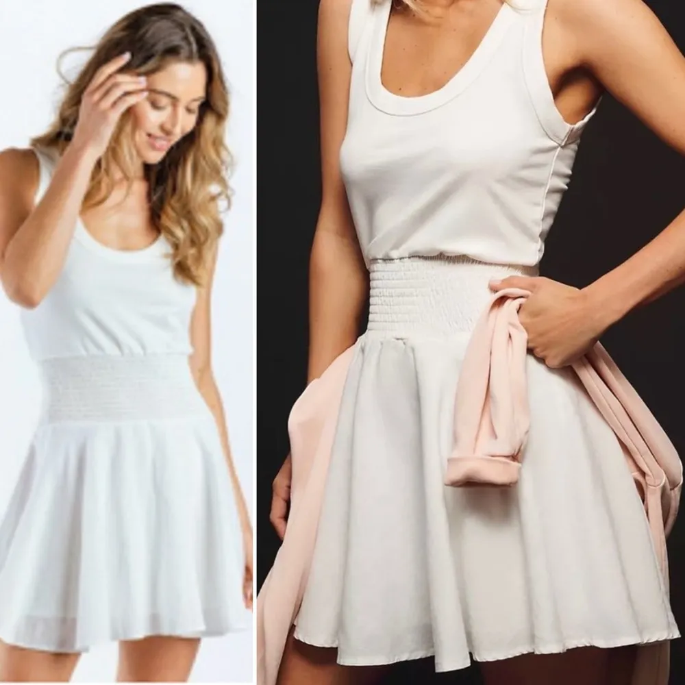 Sundays WeAreSundays Anthropology Mallory White Smocked Waist Tank DressSz M - Image 15