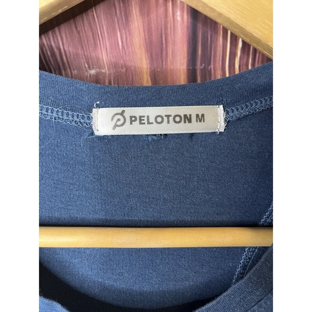 Peloton  Women’s Blue Racerback Logo Graphic Muscle Tank Top Size Medium - Image 5