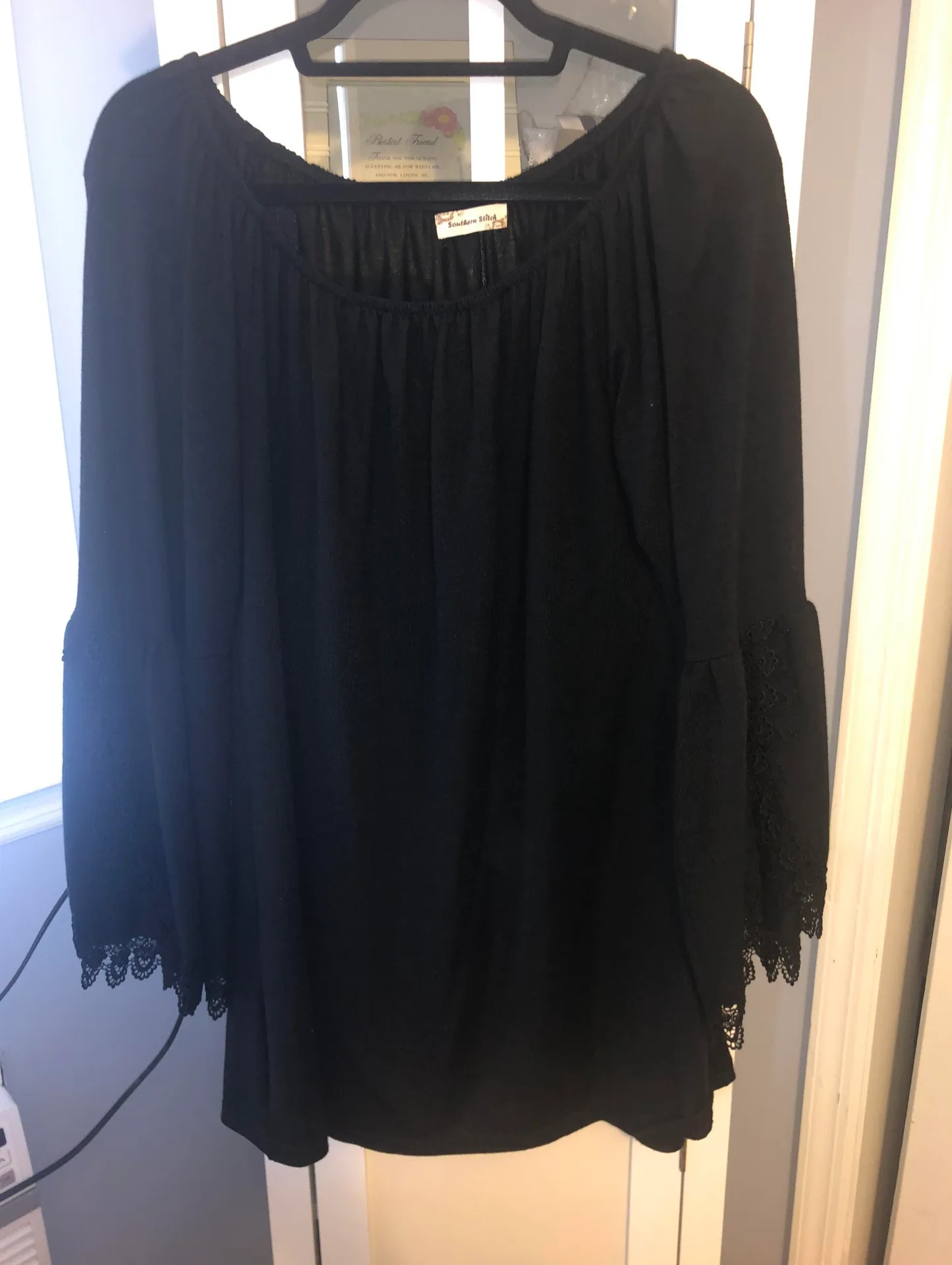 Black Off Shoulder Dress Size XL - Image 2