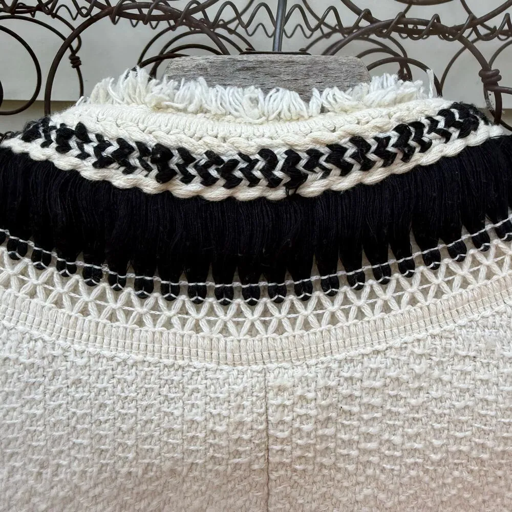 Chico's Textured Novelty Topper Long Sleeve Jacket Ivory Cream Black Size 0 - Image 4