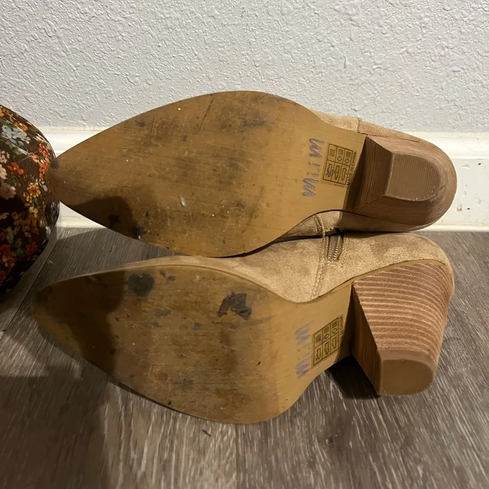 Mi. iM. Bohemian Western Suede Booties Size 6 Tan - Image 5