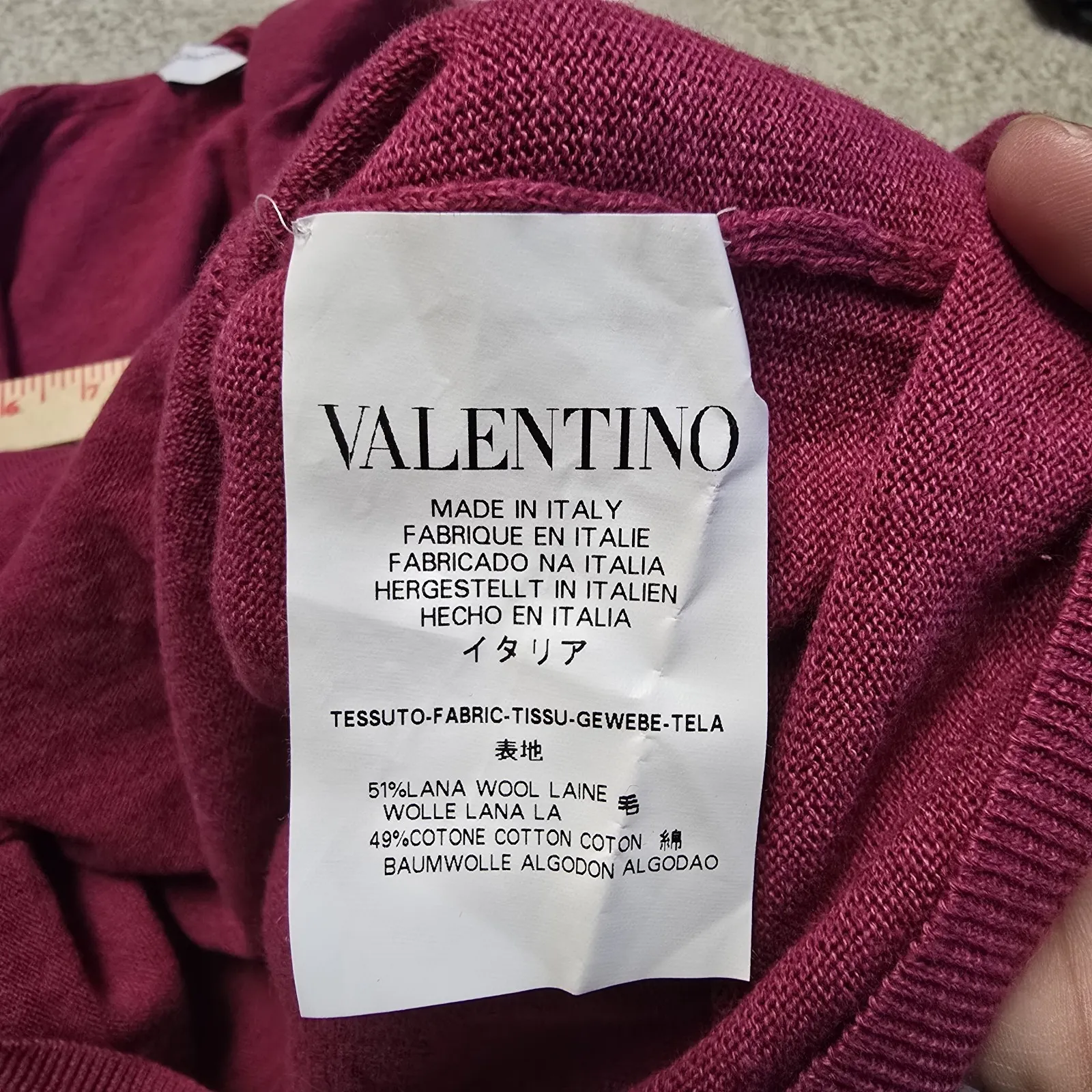 Red Valentino Womens Sleeveless Ruffle Knit Top‎ Burgundy Wool Cotton Italy Sz L Size L - Image 6