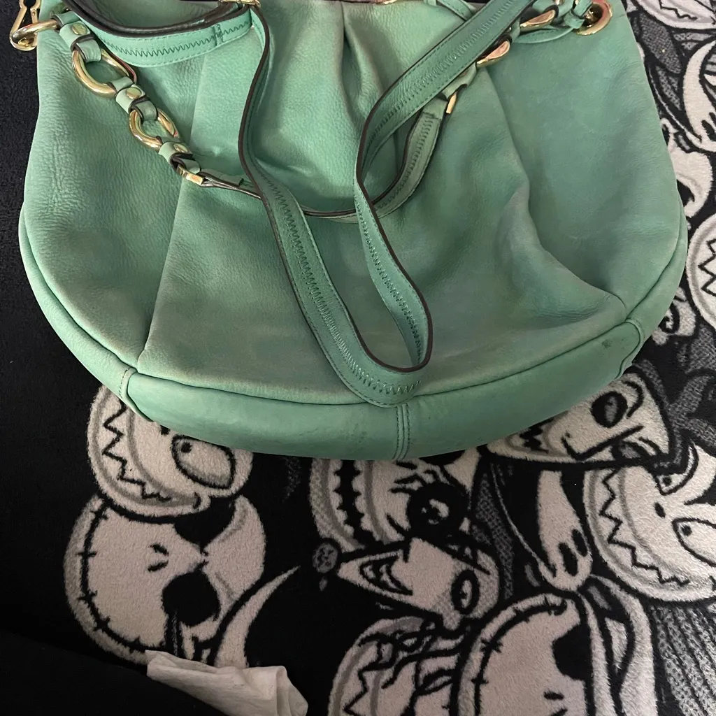 Vince Camuto Cristina Pleated Leather Hobo Bag Teal green  Large - Image 10