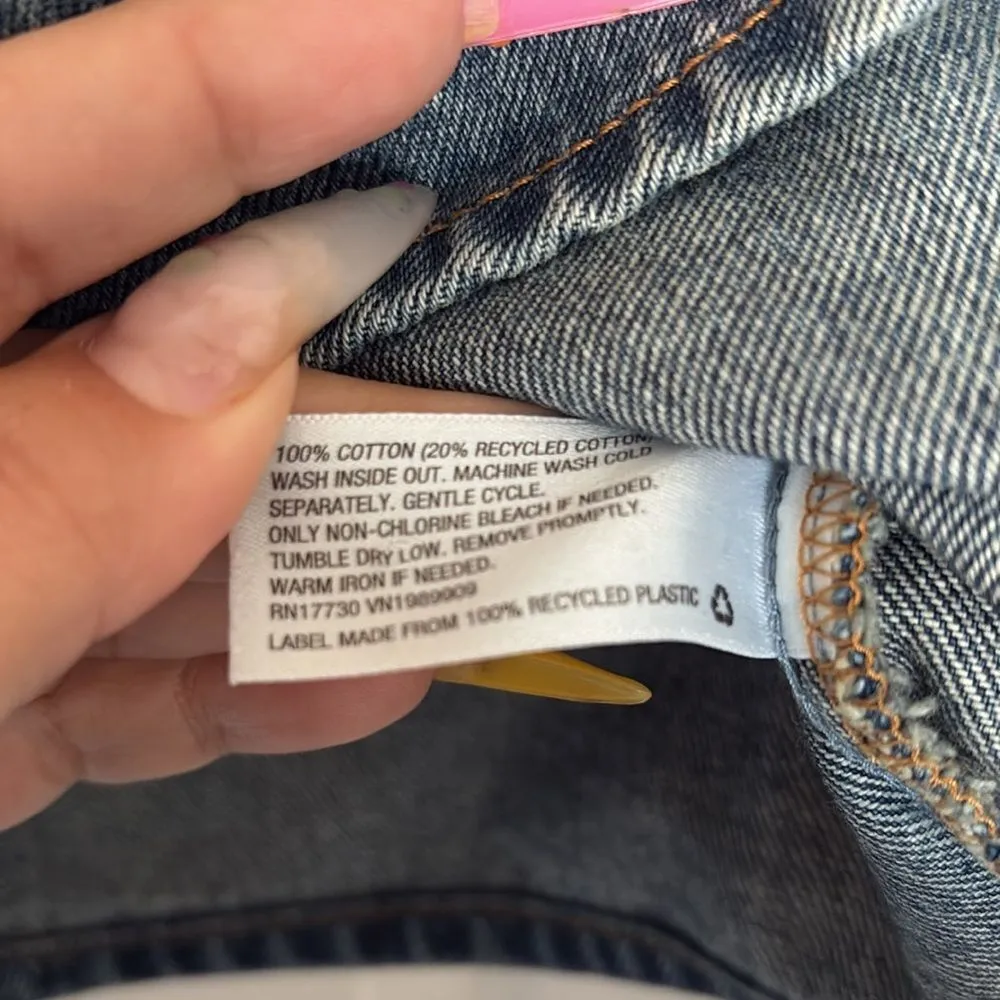 Future Collective Asymmetrical Blue Denim Skirt Size 6 - Image 5