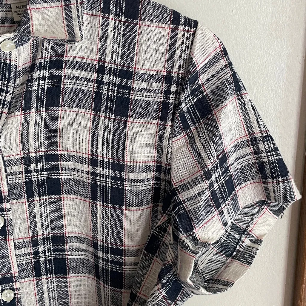 Anthropologie 11 1 Tylho Plaid Tie Front Shirt Dress - Image 5