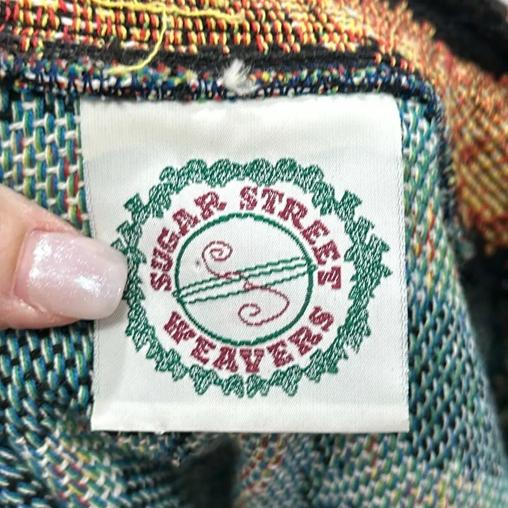 Sugar Street Weaver Women Jacket Medium Tapestry Safari Palm Button Tweed Africa Brown - Image 2