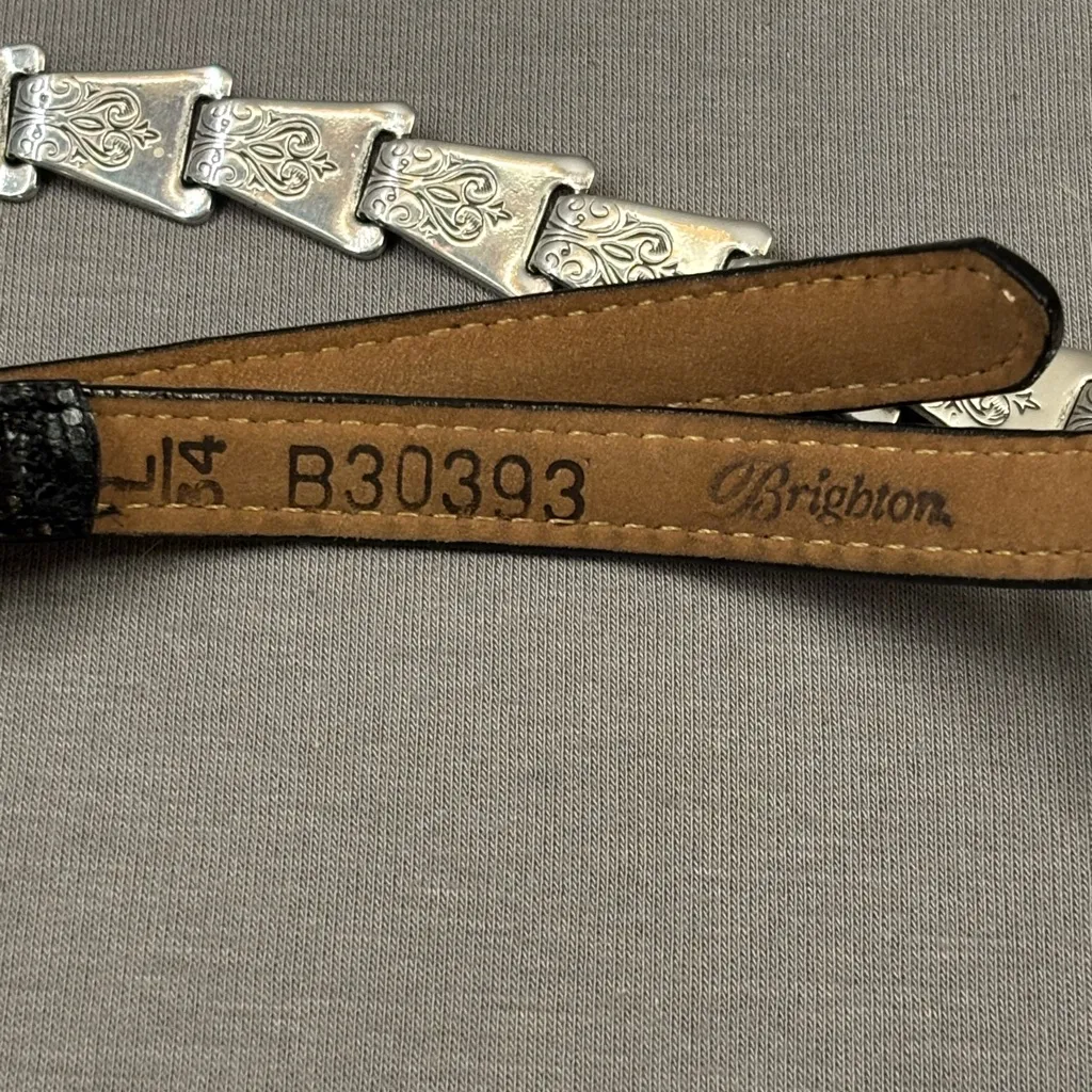 Brighton Black and Silver Women's Belt chain links large 34 dainty girly slim - Image 5