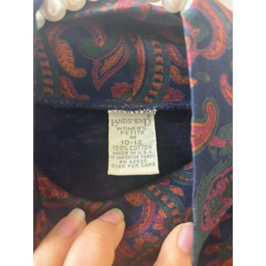 Lands End VTG Mockneck Long Sleeve Midi Dress Size 10 - Image 5