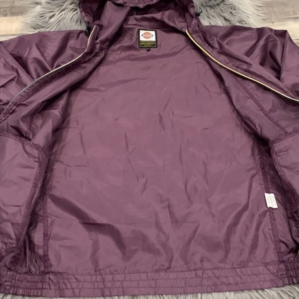 zip front hooded windbreaker jacket eggplant L - Image 7