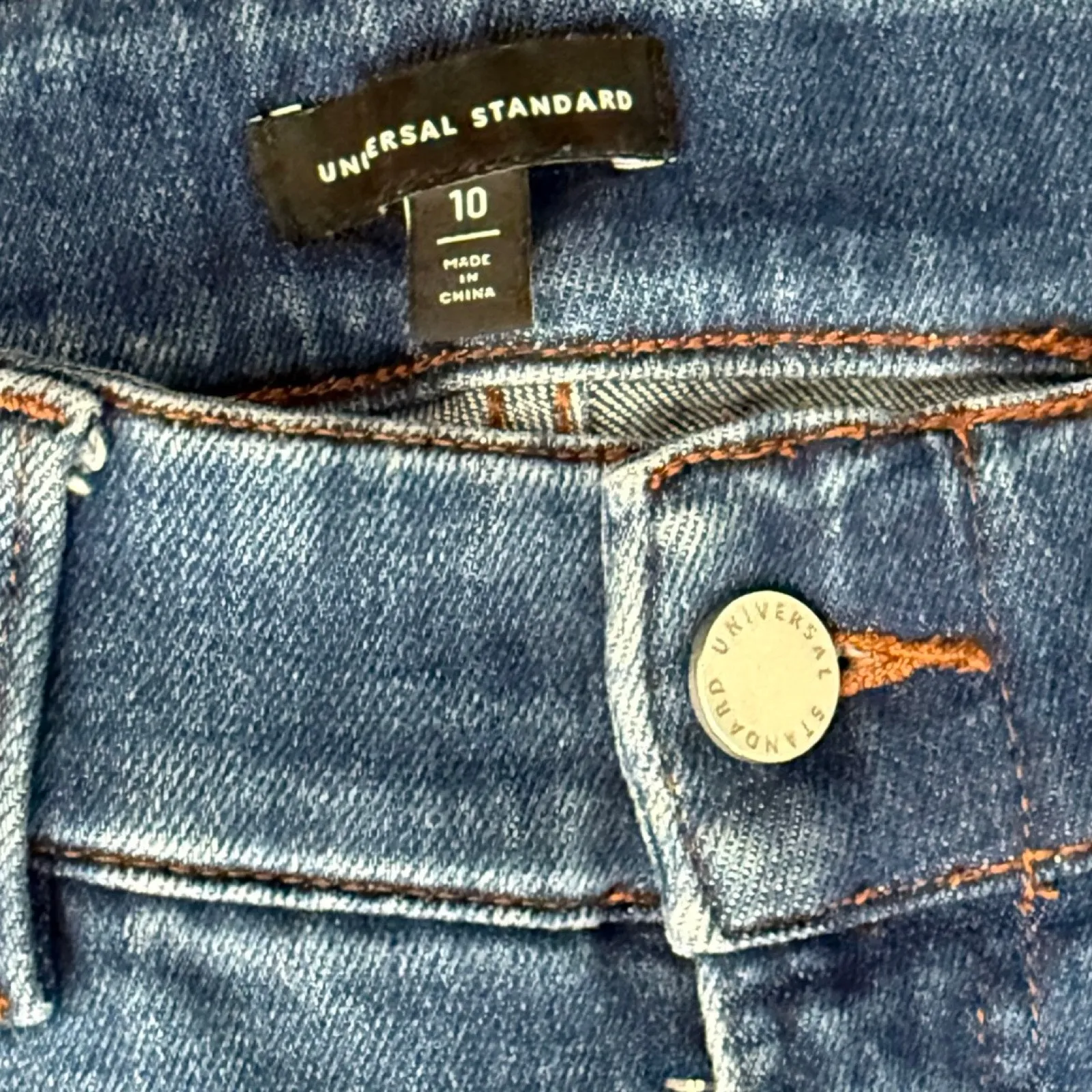 Universal Standard Riviera Classic Blue Med Wash High Rise Skinny Jeans size 10 - Image 8