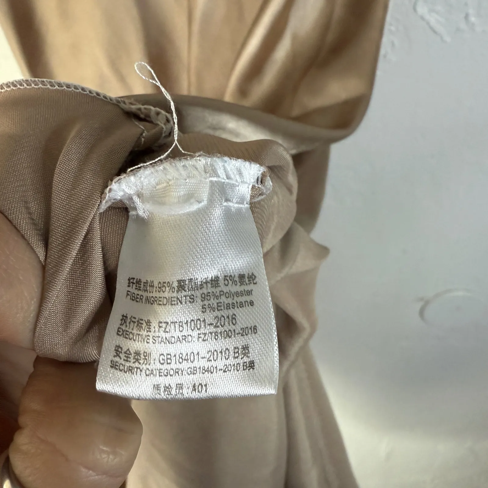 Y2k‎ Champagne Satin Slip Dress Lace Trim Midi Party Going Out Small Tan - Image 7