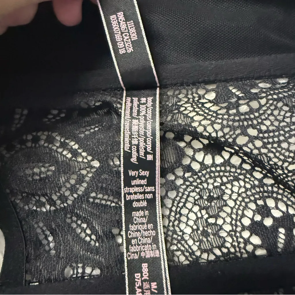 Victoria’s Secret Black Faux Leather Corset Bustier Top Size M - Image 4