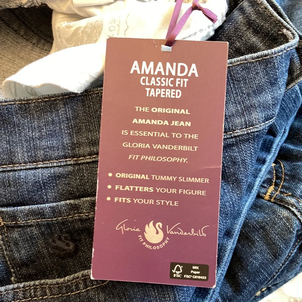 NWT Gloria Vanderbilt size 12 Amanda Blue jeans Classic Fit Tapered - Image 13