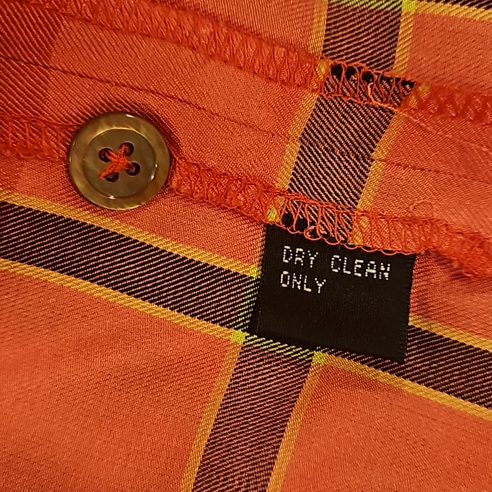 💕LINDA ALLARD ELLEN TRACY💕 Plaid Button Down Shirt ~ 100% Silk NWOT - Image 8