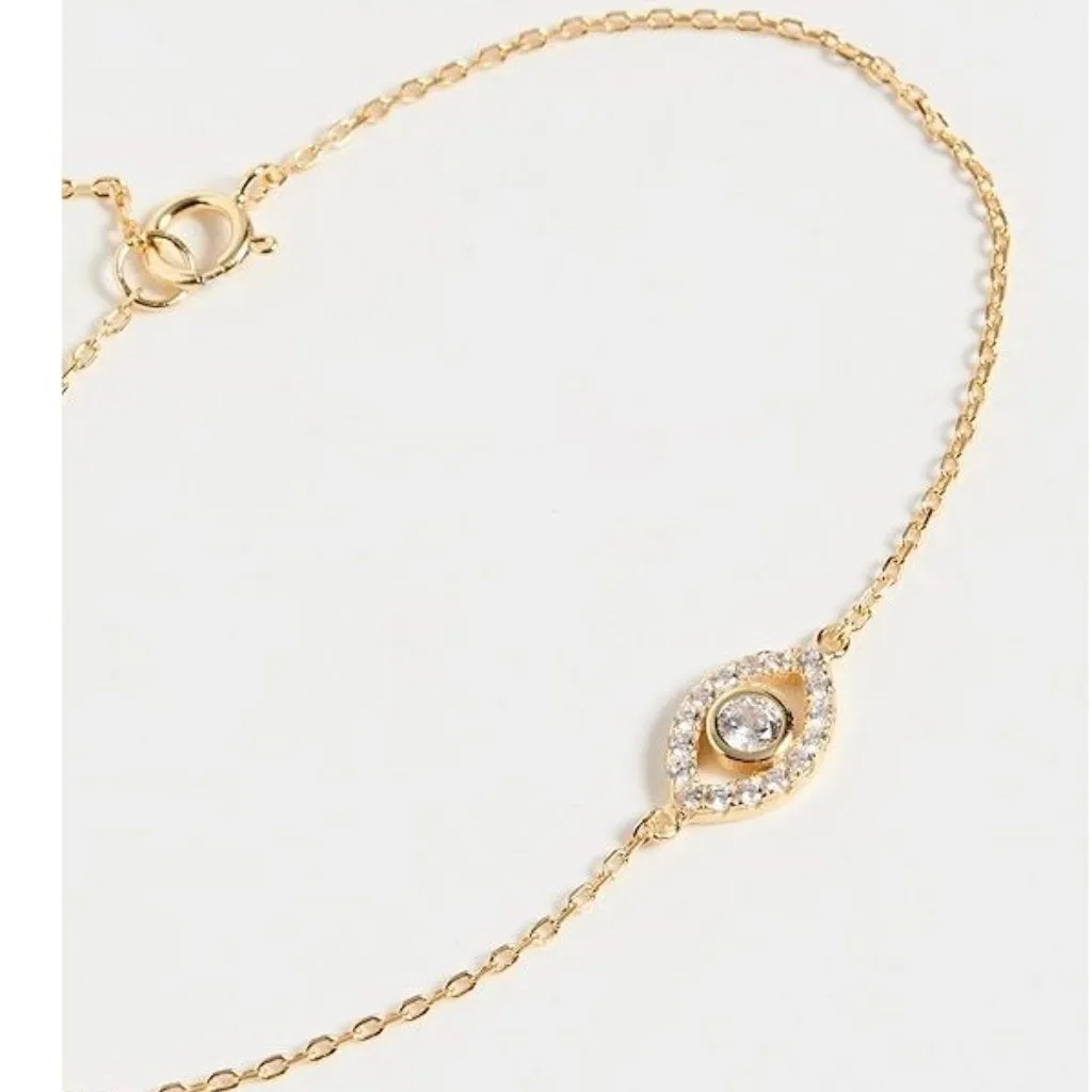 SHASHI Evil Eye Pave Bracelet in Gold One Size Womens Crystals - Image 3