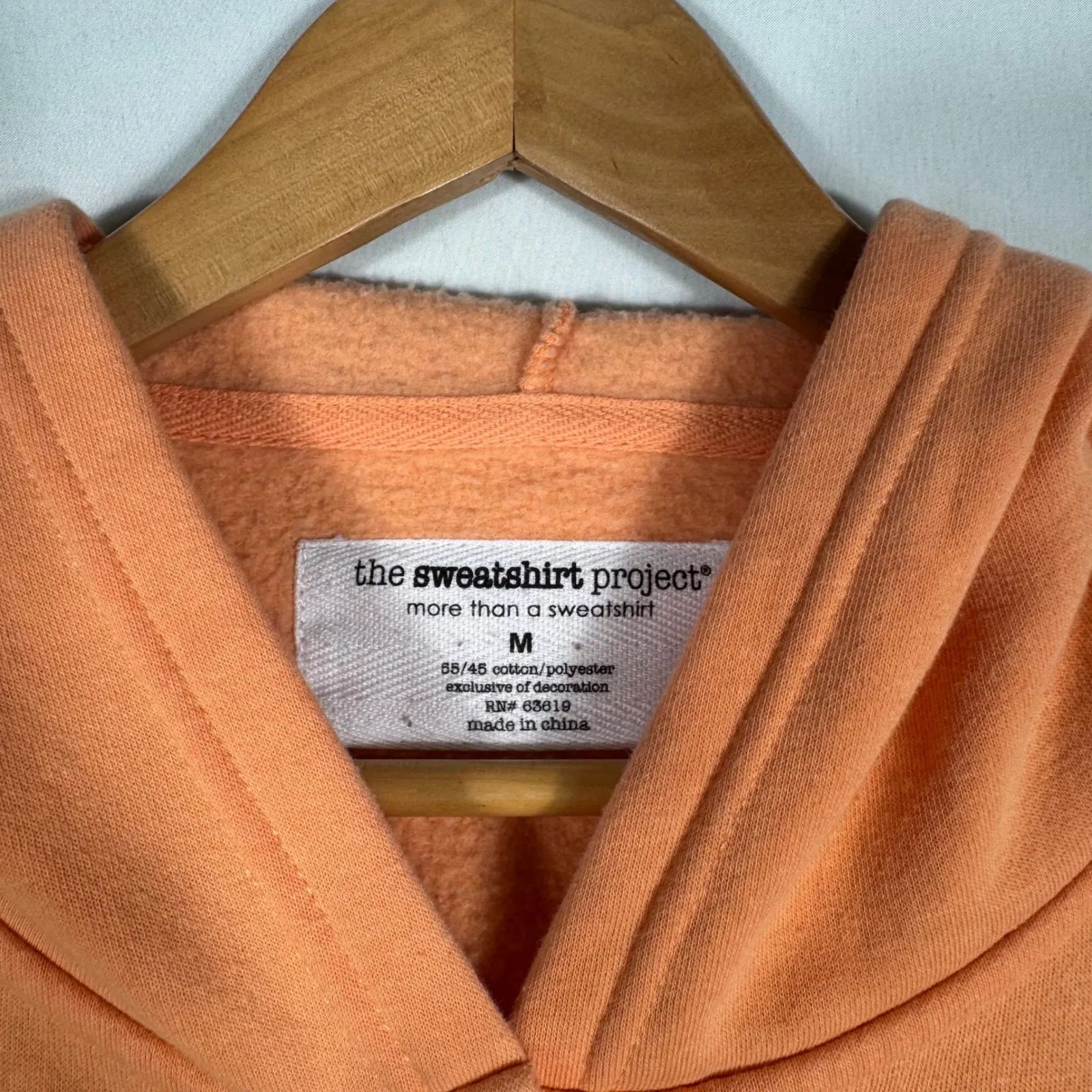 The Sweatshirt Project Hoodie Womens M Orange Button Pullover Sweatshirt Size M - Image 2