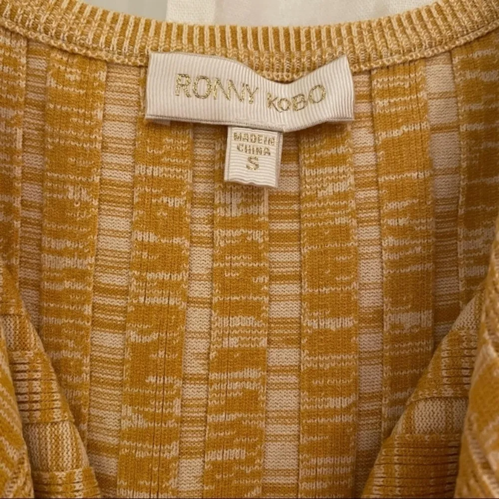 NWT! Ronny Kobo Simone Snowy Marble Knit Maxi Dress Canary Yellow - Image 10
