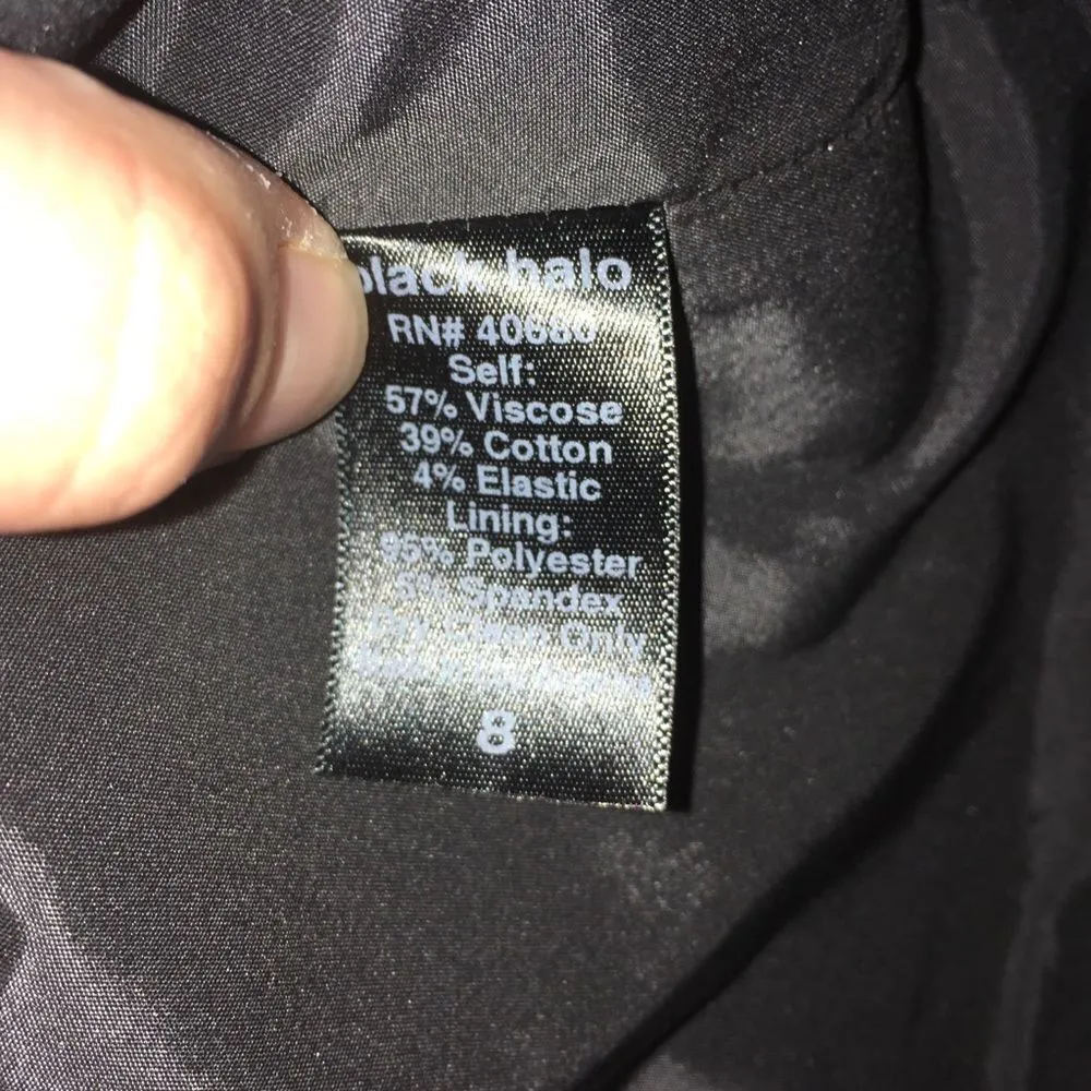 Black Halo chocker little black dress with princess seams - Image 5