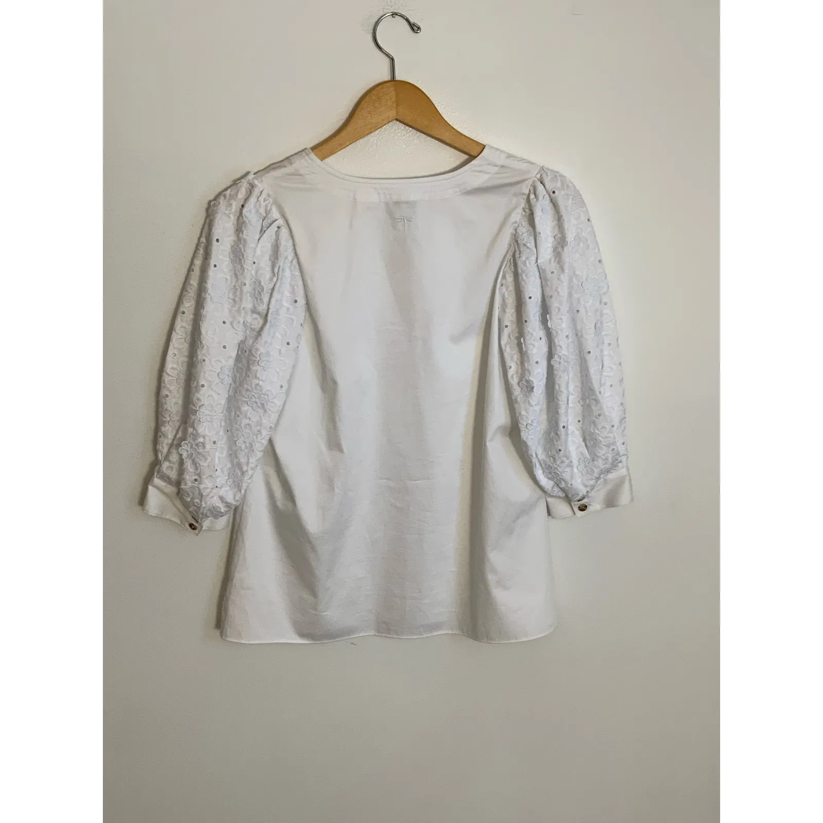 Tyler Boe‎ Jenny Embroidered Puff Sleeve Top White - Image 9