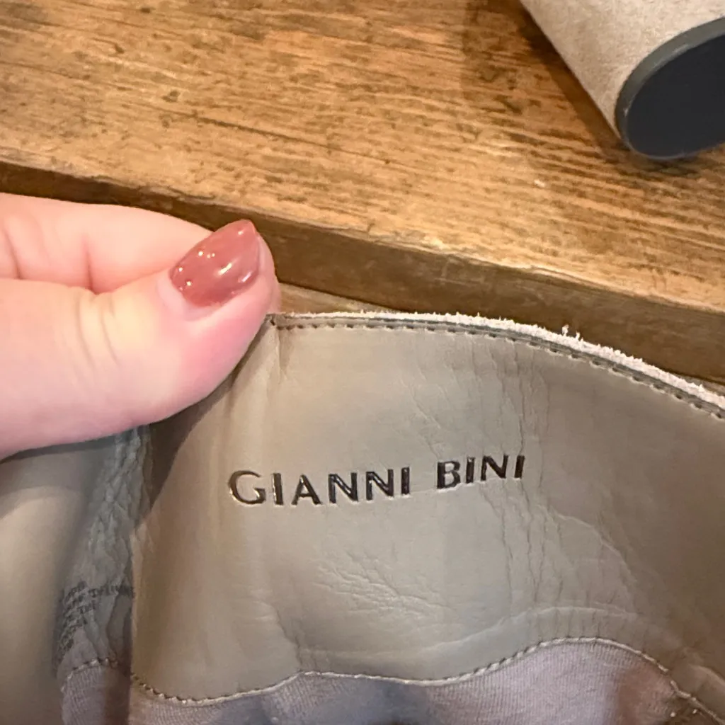 Gianni Bini Taupe Suede Over Knee 3" Tall Heeled Boots Size 5.5 - Image 8