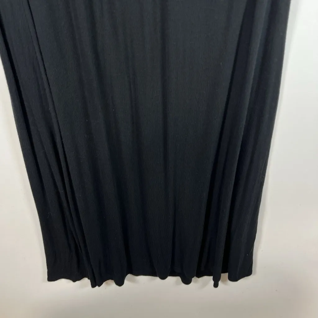 American Eagle Outfitters‎ Knit Black Maxi Skirt Women Small Lined Raw Edge - Image 4