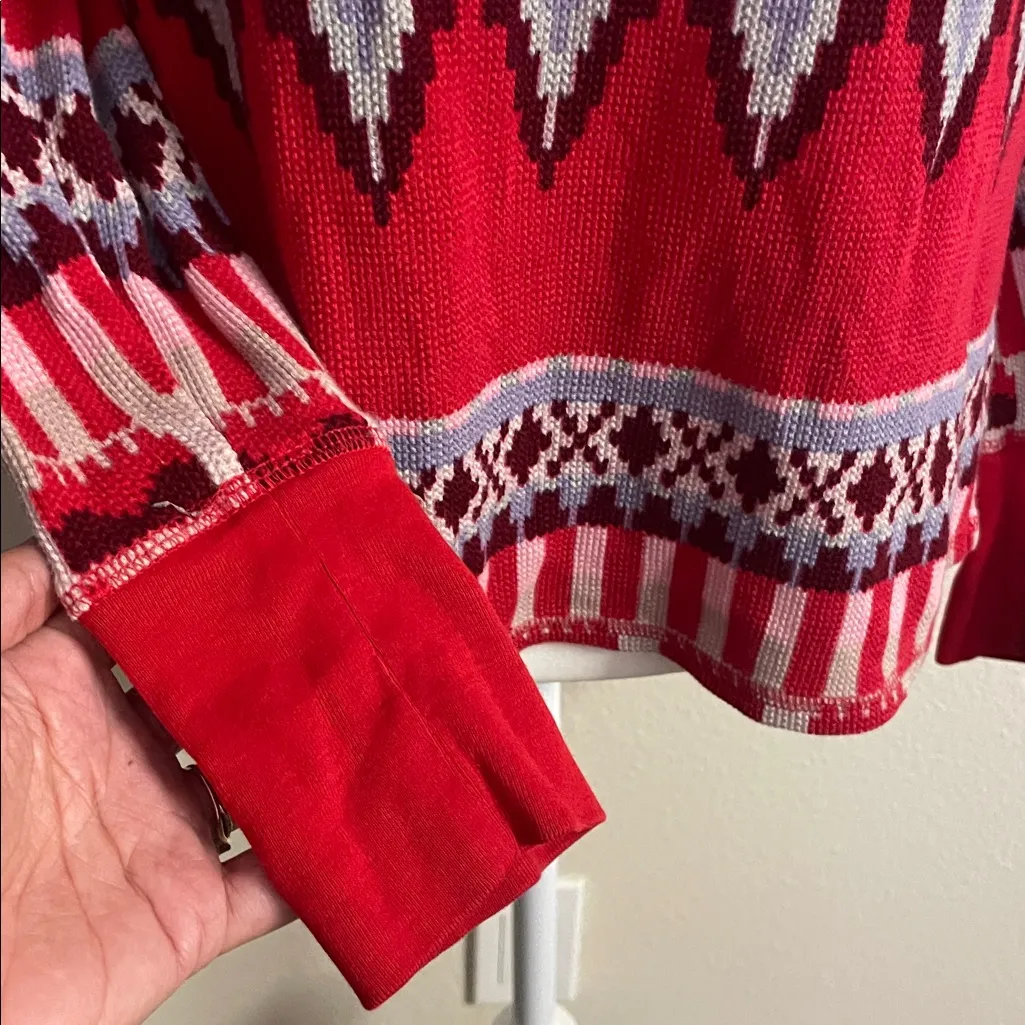 Victoria’s Secret Red Fair Isle Knit Pajama Set Top & Leggings Small - Image 4