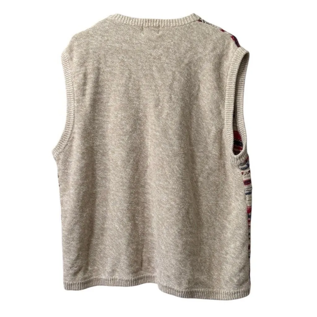 Koret City Blues Sweater Vest Size 1X Button Down Cotton Blend Knit Classic‎ - Image 2