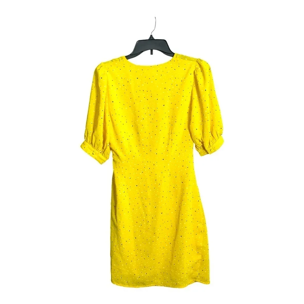 Lush Yellow Print Wrap Dress in Size S - Image 4