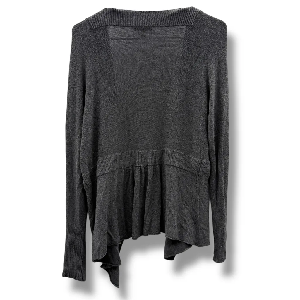 Eileen Fisher Dark Gray Knit Long Sleeve Open Waterfall Cardigan Sz M - Image 4