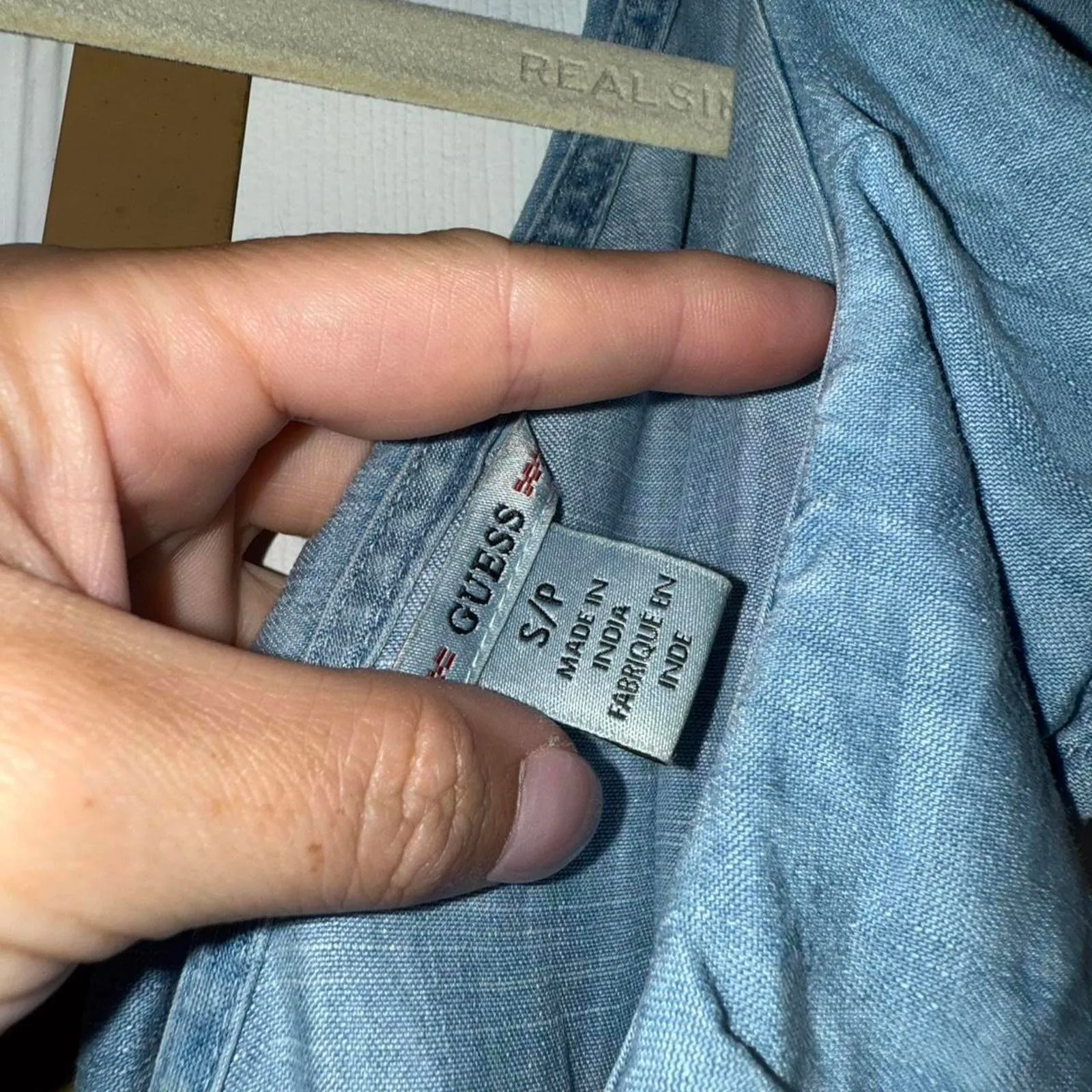 GUESS Womens Belted Surplice Jumpsuit Blue - Image 4