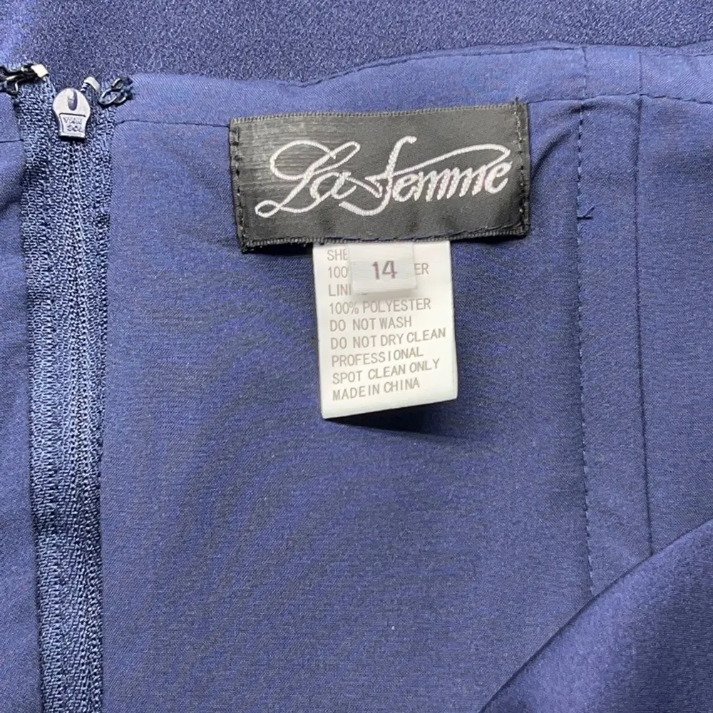 La Femme 25206 Surplice Off the Shoulder Column Gown - Image 8