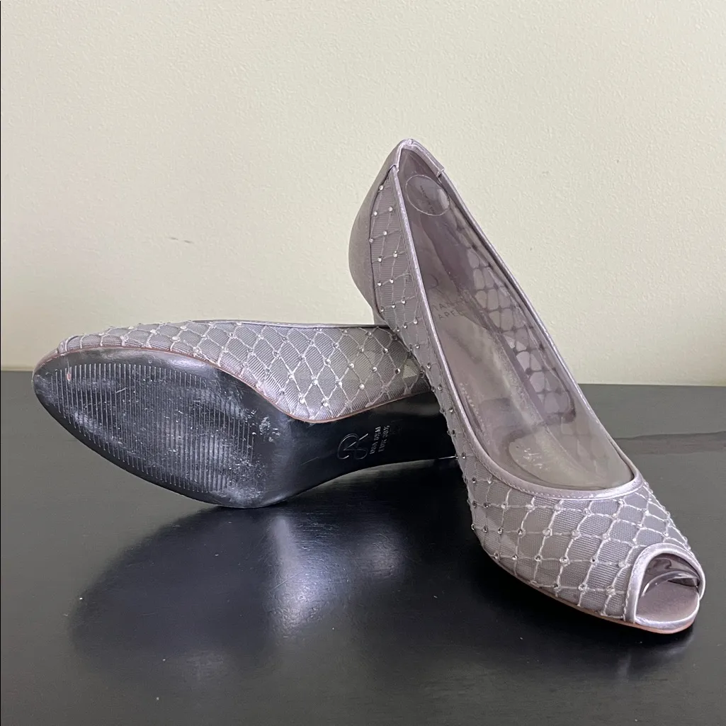 Adrianna Papell Elegant Silver Heels with Rhinestones - Image 9