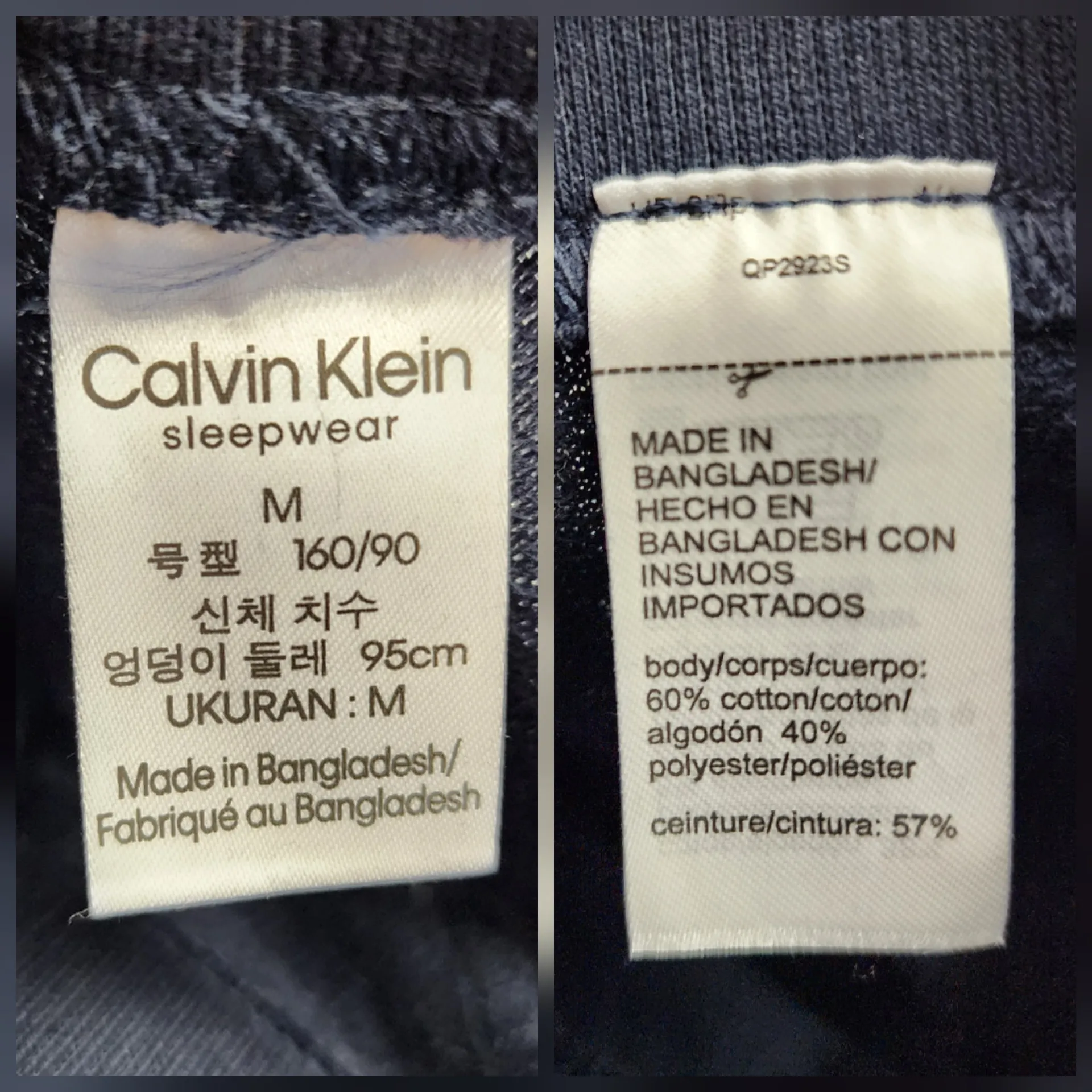 Calvin Klein Sleepwear Pants Navy Blue Lounge Joggers Cotton Blend Size M - Image 2