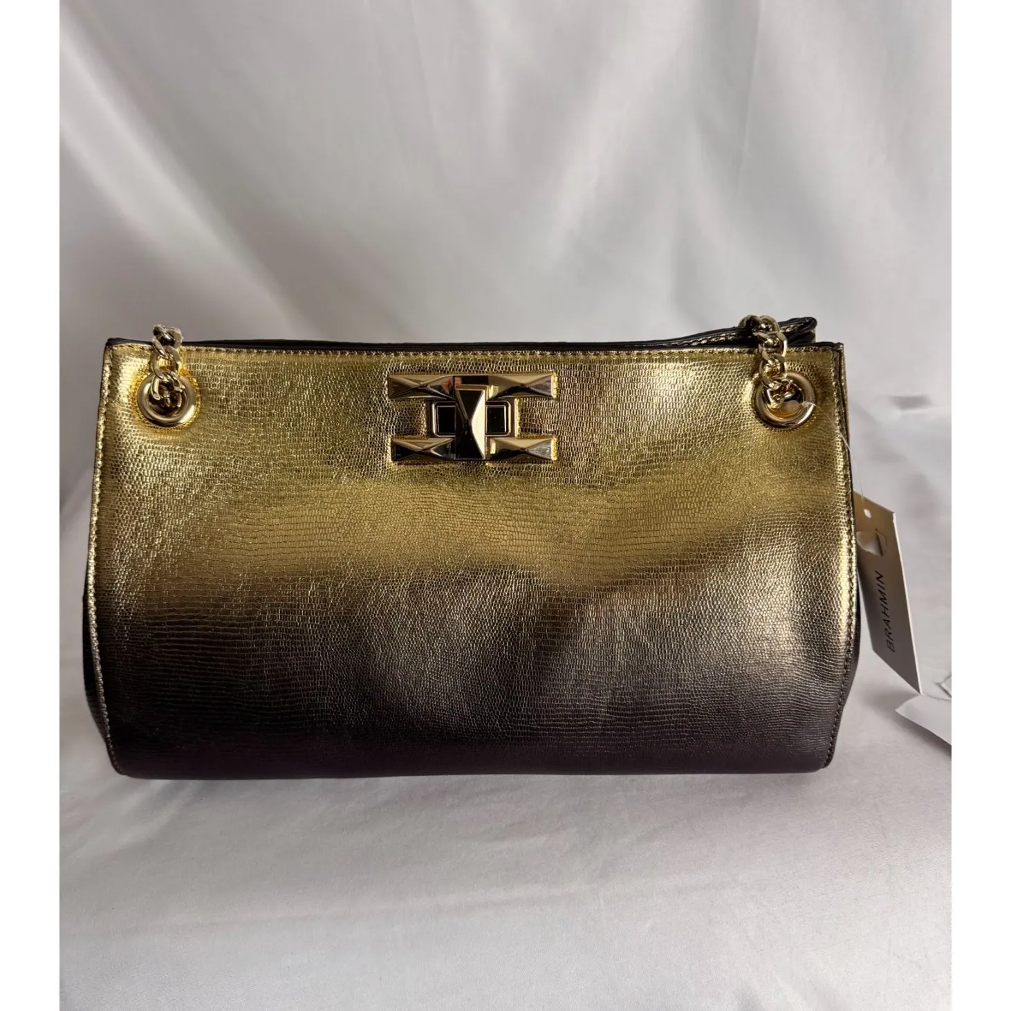 INC International Concepts Gold Ombre Chain Strap Shoulder Bag Purse - Image 4