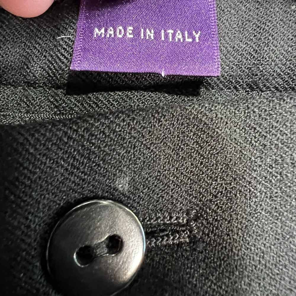 Ralph Lauren Purple Label Wool High Waist Dress Pants Black Sz 6 Button Pant Hem - Image 6