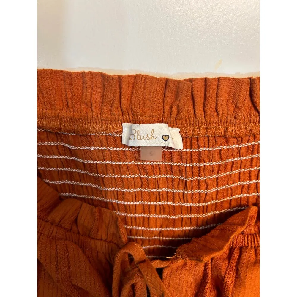 Blush orange milkmaid, smocked back, mini dress - Image 4