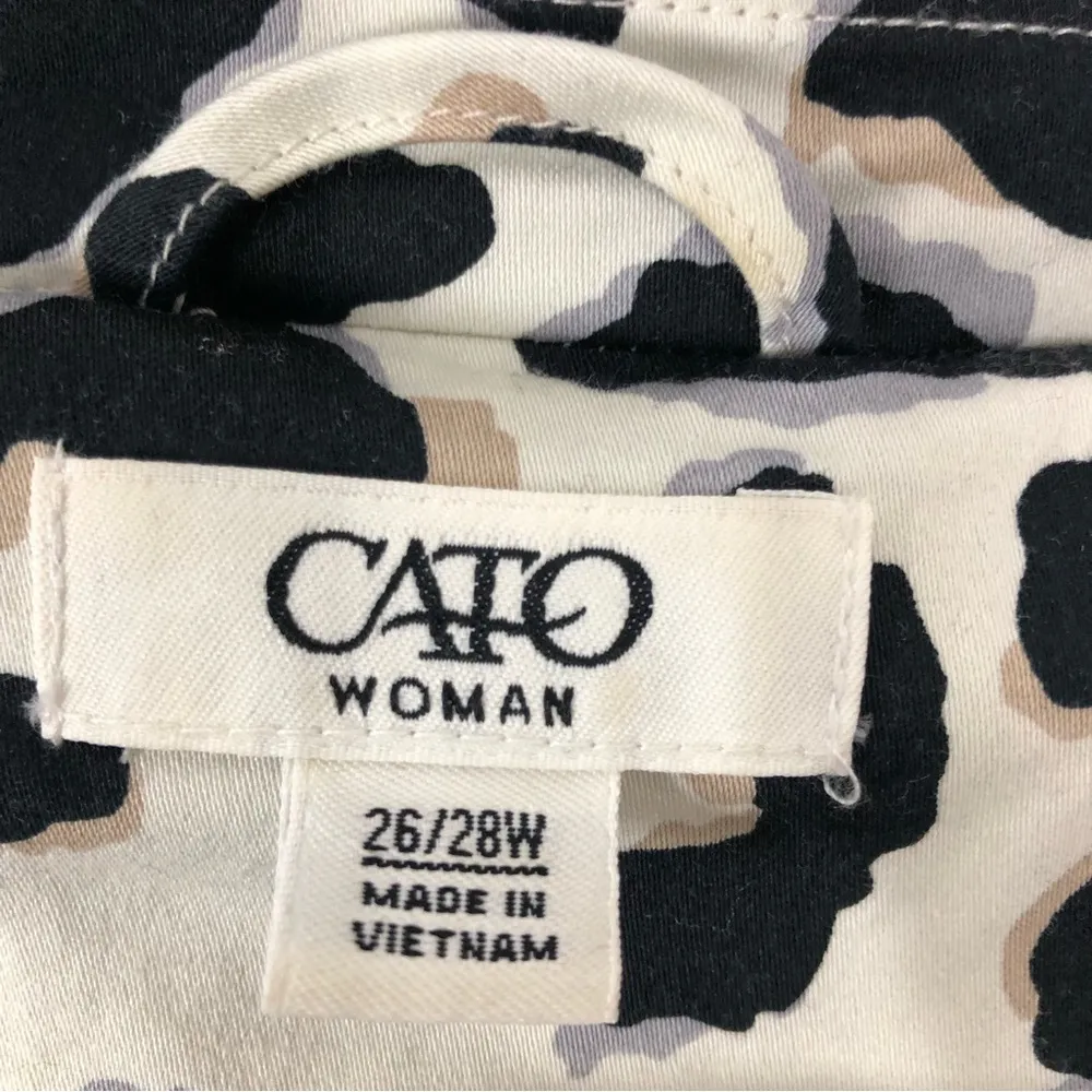 Cato leopard print collared jacket 26/28w with belt - Image 5